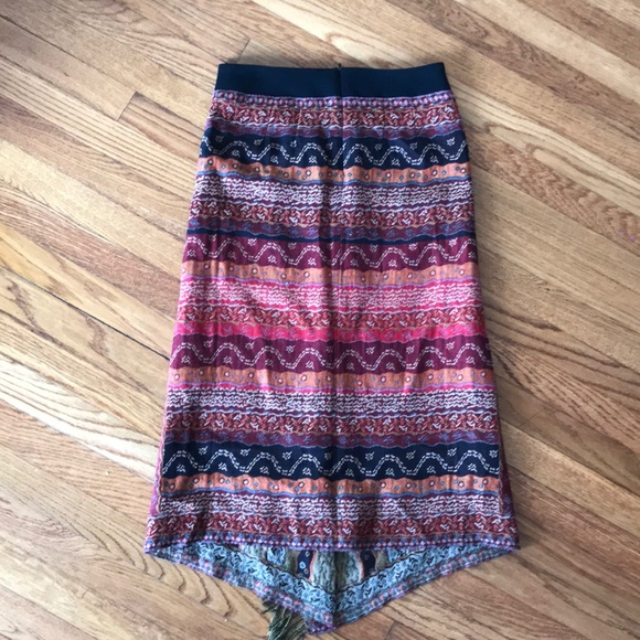 Gypsy tapestry midi skirt with front fringe size 4 - Picture 4 of 8